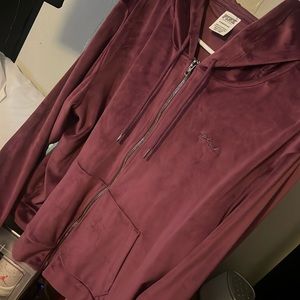 🤍🤩🤍 VS PINK full zip velour hoodie 🤍🤩🤍